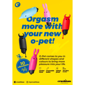 O-Pet Rabbit con Bala Vibradora de 10 Ritmos Rosa Pastel Crushious