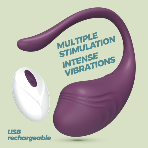 Huevo Vibrador Recargable Tamago con Control Remoto Morado Crushious