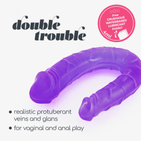 Dildo de Doble Cabeza Double Trouble Morado Crushious