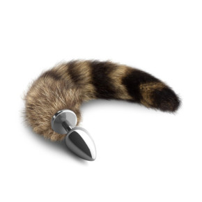 Plug Anal Metálico Plateado con Cola Foxy Crushious