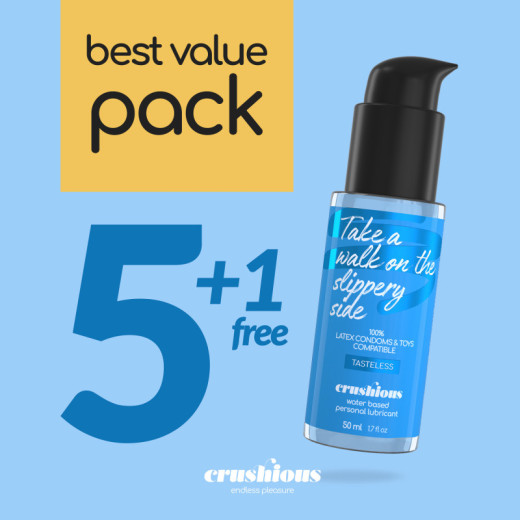 Pack de 5 Lubricantes Base Agua Crushious 50 ml + 1 Gratis