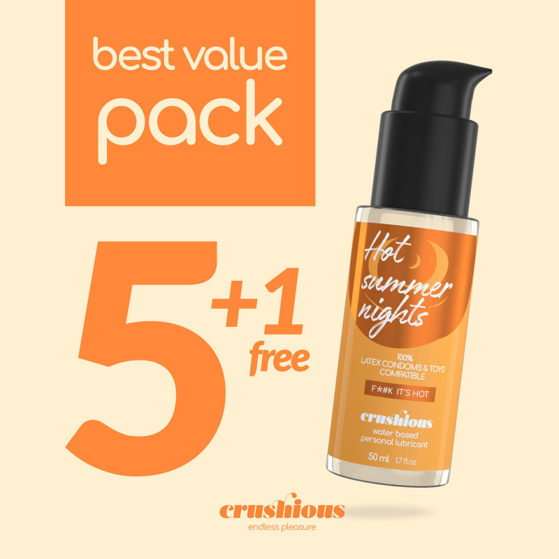 Pack de 5 Lubricantes con Efecto Calor Crushious 50 ml + 1 Gratis