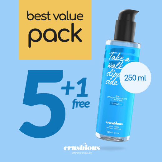 Pack de 5 Lubricantes Base Agua Crushious 250 ml + 1 Gratis