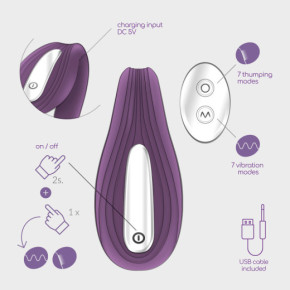 Vibrador Recargable Pleasuriser con Control Remoto y Lubricante Base Agua Gratis Crushious