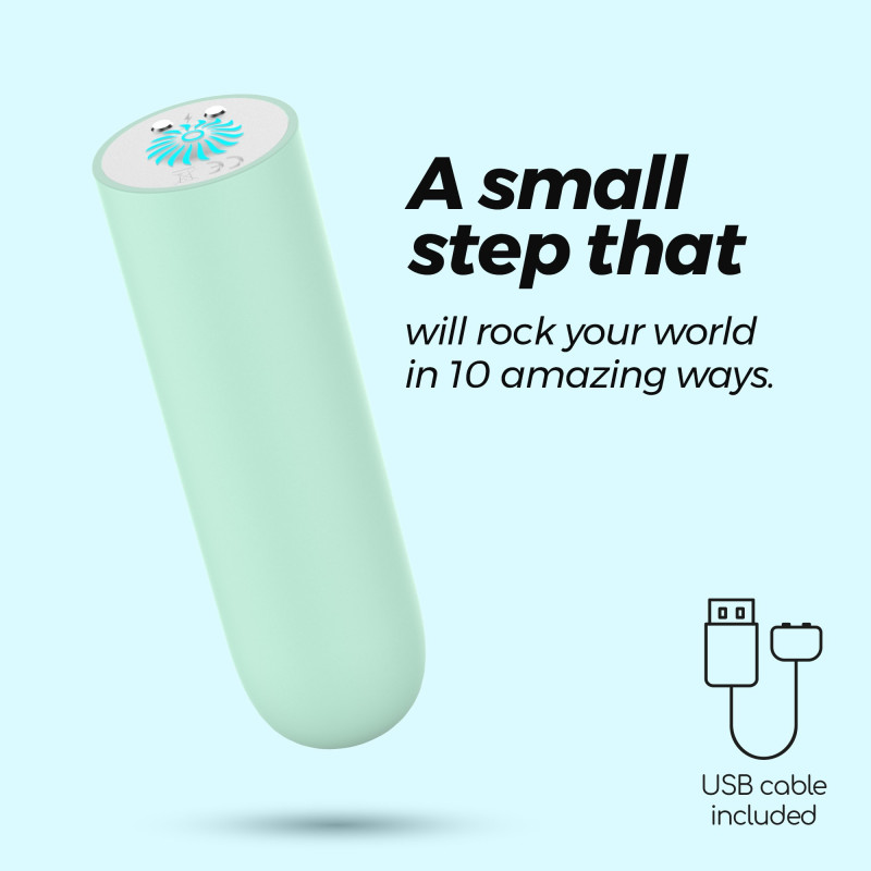 Bala Vibradora Recargable USB Quackers Verde Menta Crushious