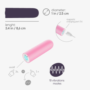 Bala Vibradora Recargable USB Quackers Rosa Crushious