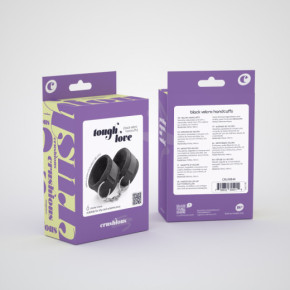Esposas de Velcro Tough Love con Cadena Extra de 40 cm Negras Crushious