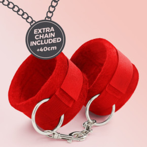 Esposas de Velcro Tough Love con Cadena Extra de 40 cm Rojas Crushious