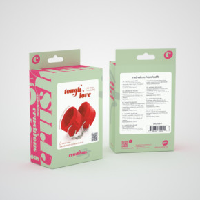 Esposas de Velcro Tough Love con Cadena Extra de 40 cm Rojas Crushious